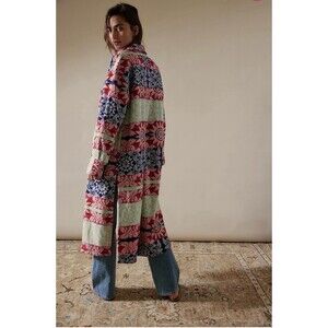 We The Free Free People Brick Lane Jacquard Maxi Shirt Boho Jacket Size Small